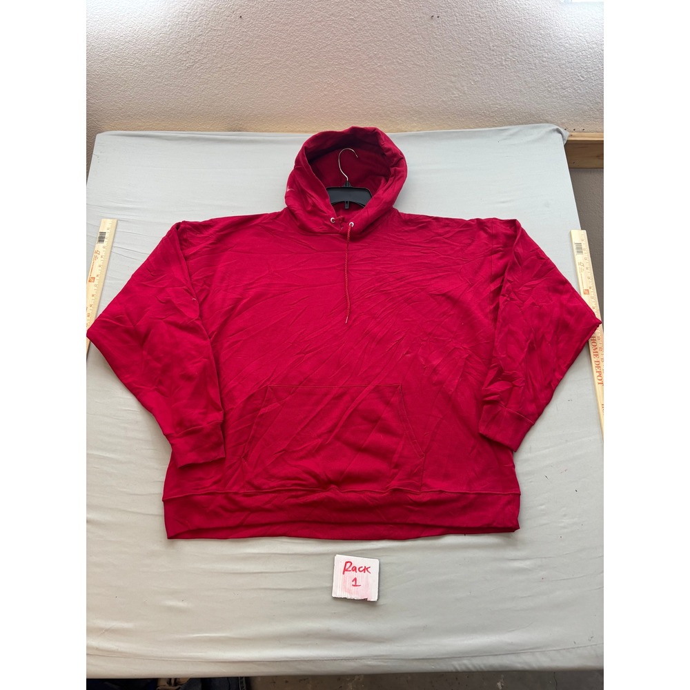 Hanes Ultimate Cotton Hoodie Mens 2XL Red Pullover Sweatshirt Heavyweight Fleece